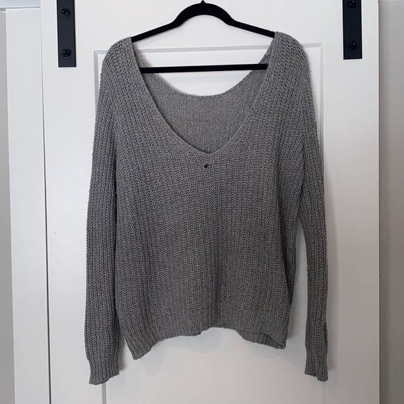 Leith Shaker Stitch Low Back Sweater - Picture 4 of 5